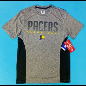 NBA Pacers Gray and Black Short Sleeve Shirt